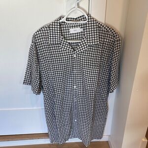 Onia Black and White Checkered Casual Button Down Shirt (never worn)